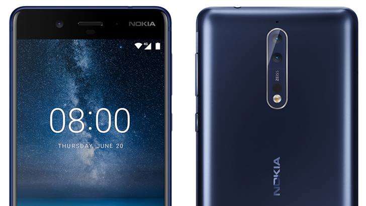 ظهور جديد لهاتف Nokia 8 باللون الفضي