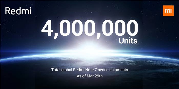 شاومي: تم بيع 4 مليون وحدة من سلسلة Redmi Note 7