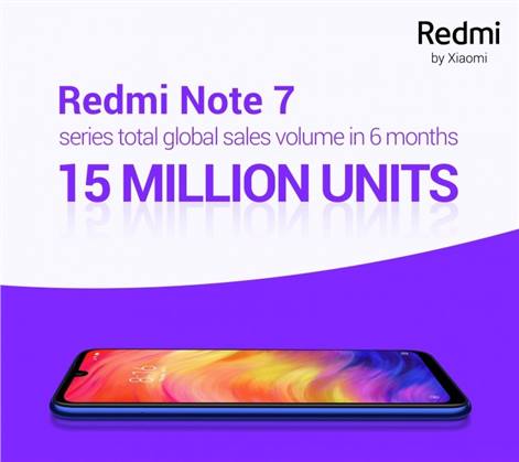 ريدمى قامت ببيع أكثر من 15 مليون هاتف Redmi Note 7 في أقل من ستة أشهر