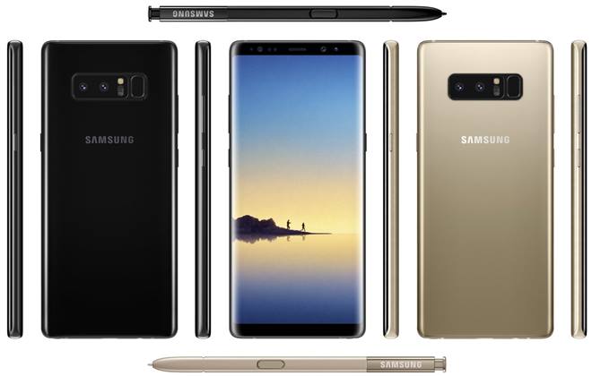 تسريب صورة جديدة لهاتف Galaxy Note 8 باللون الذهبي والأسود