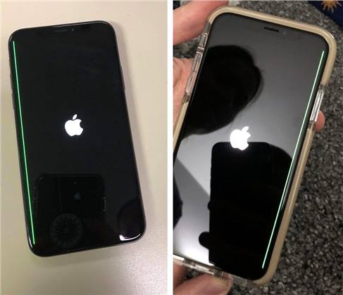 بسبب مشكلة هاردوير خط أخضر يظهر في شاشة هاتف iPhone X