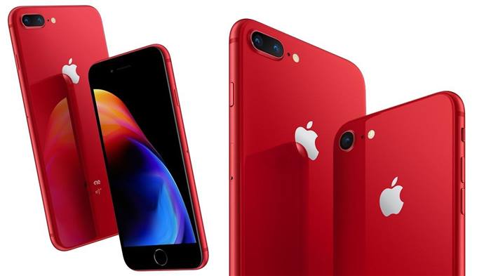 أول إعلان للهاتفين iphone 8 و iphone 8 plus باللون الأحمر