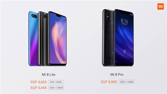 شاومي تعلن عن توفر هاتفي Mi 8 Pro و Mi 8 Lite في مصر