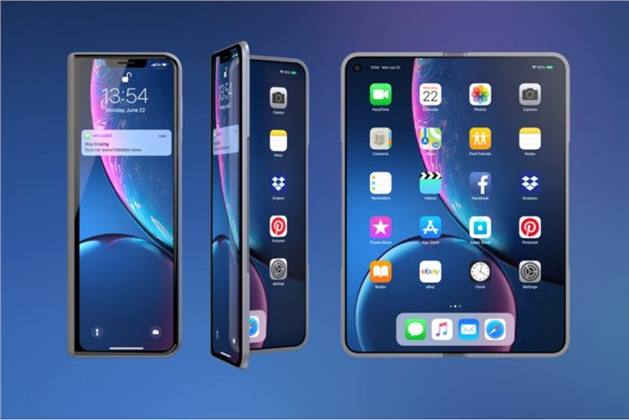 تصميم تخيلى لهاتف iphone قابل للطى بتصميم هاتف سامسونج Galaxy Fold