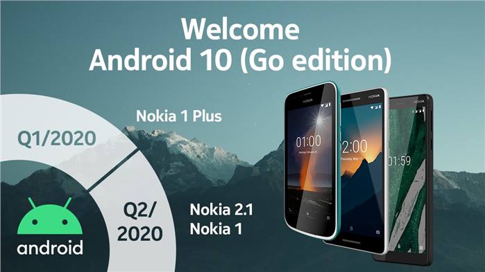 هواتف Nokia 1 و 2.1 و Nokia 1 Plus سيصل لها تحديث Android 10 بداية 2020