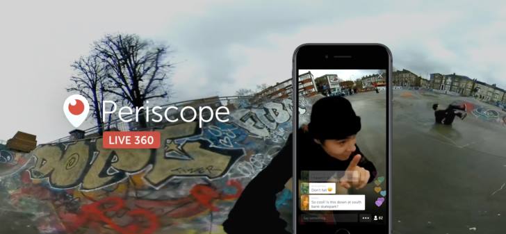 تويتر توفر بث مباشر 360 درجة على تطبيق Periscope