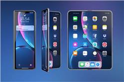 تصميم تخيلى لهاتف iphone قابل للطى بتصميم هاتف سامسونج Galaxy Fold